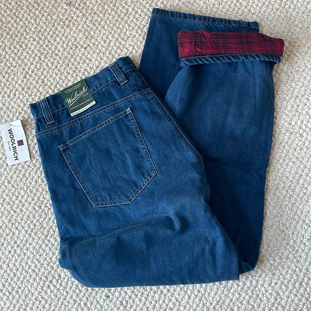 NWT Woolrich men’s flannel lined jeans - 36 x 30